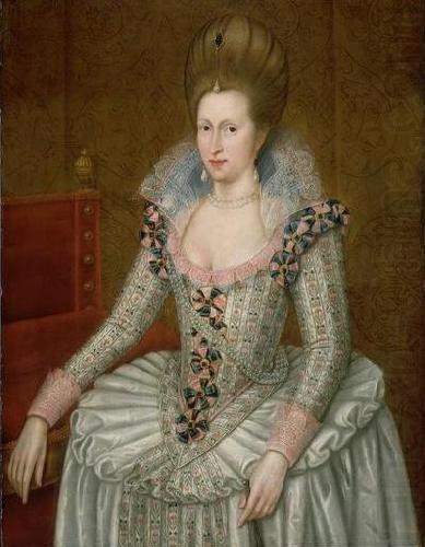 Attributed to John de Critz the Elder Portrait of Anne of Denmark china oil painting image